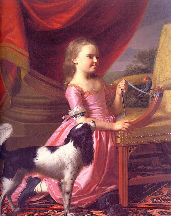 John Singleton Copley Young Lady with a Bird and a Dog France oil painting art